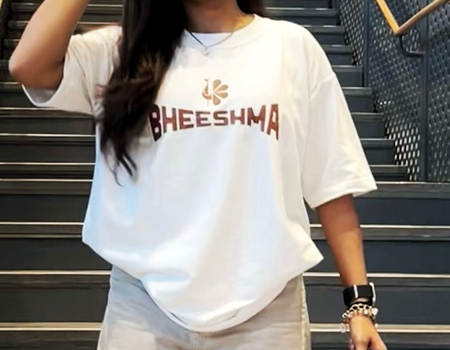 Bhishma printed oversized Indian rich history T-shirt by Niimaih”